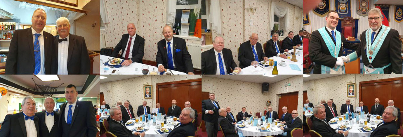 Brethren enjoying a lively festive board.