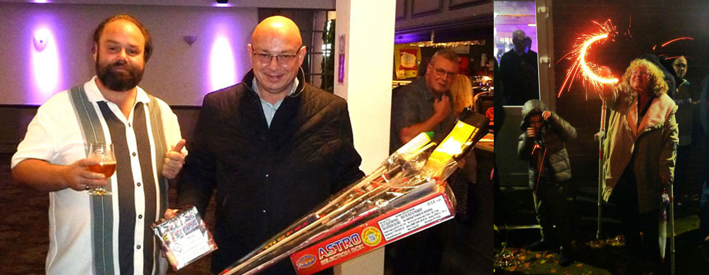 Pictured left: Steve Masters (right) being presented with a birthday cake. Pictured right: Gathering of South Eastern Group members and families enjoying the evening.