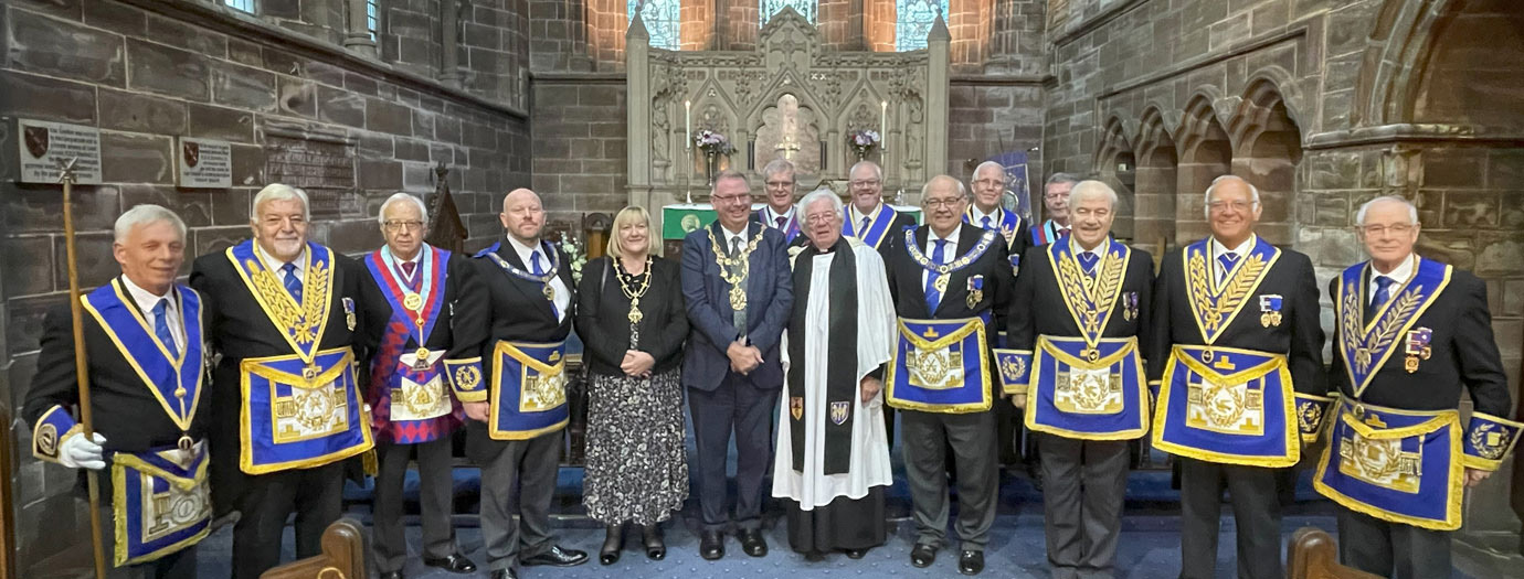 Pictured from left to right, front row, are: John Lomax, Barry Dickinson, Malcolm Alexander, Malcolm Bell, Mayoress Samantha Lloyd, Mayor Kevin Anderson, Godfrey Hirst, Philip Gunning, Tony Bent, David Ogden and Malcolm Taylor. Back Row from left to right, are: John Selley, Ian Green, Geoffrey Porter and Jim Greenall.