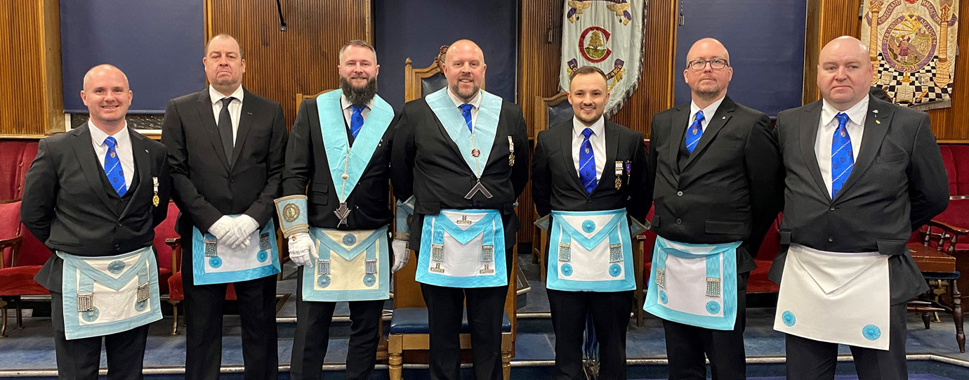 Pictured from left to right, are: Michael Kipping, another brother, Kieran Taylor-Bradshaw, Chris Upton, Adam Dennett, Ewan Farquhar and Stuart McGrath.