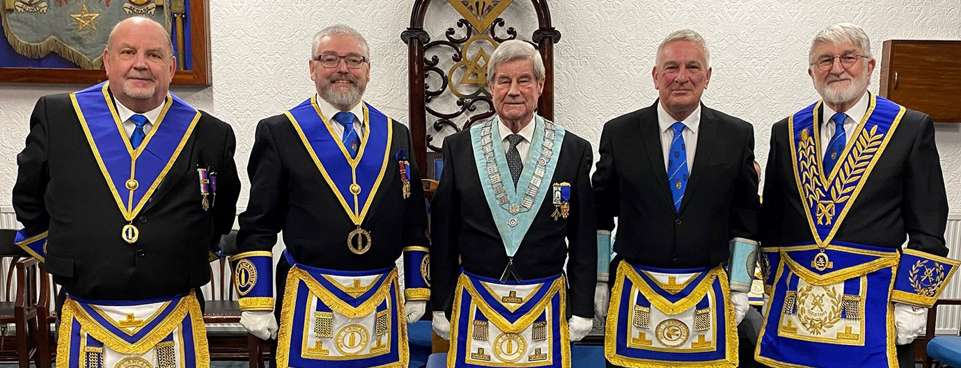 Pictured from left to right, are: Colin Preston, David Rigby, Tony Barrow, Terry Cunningham and John Robson.