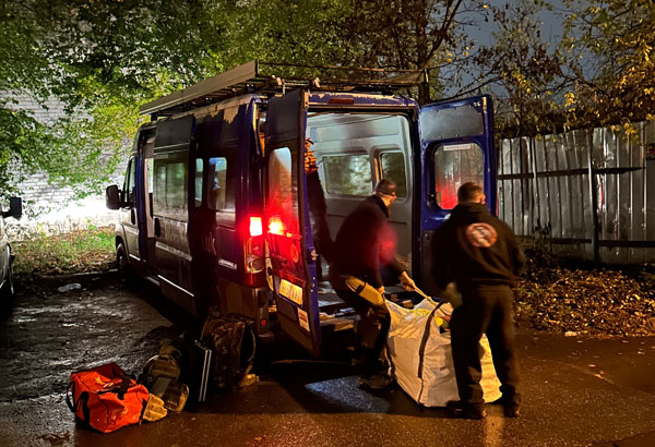 Loading and transfer of aid in Lviv.