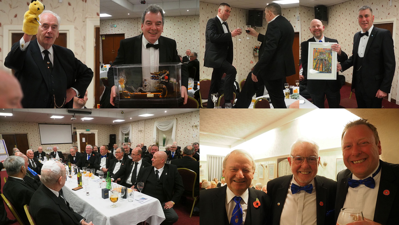 Members of Wyre Lodge enjoying the festive board and afterwards.