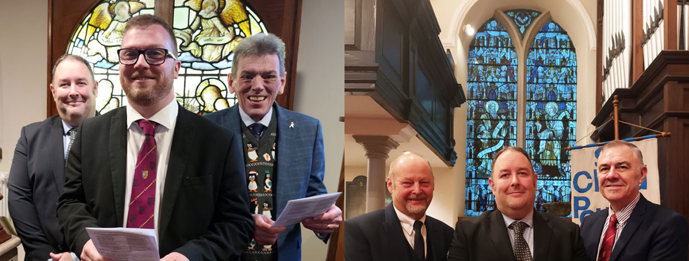 Pictured left from left to right, are: Ben Gorry, Will Buchanan and Ian Park (South Fylde Group Vice Chairman). Pictured right from left to right, are: Group chairmen; John Cross, Ben Gorry and Steve Jelly (The Three Wise Men).