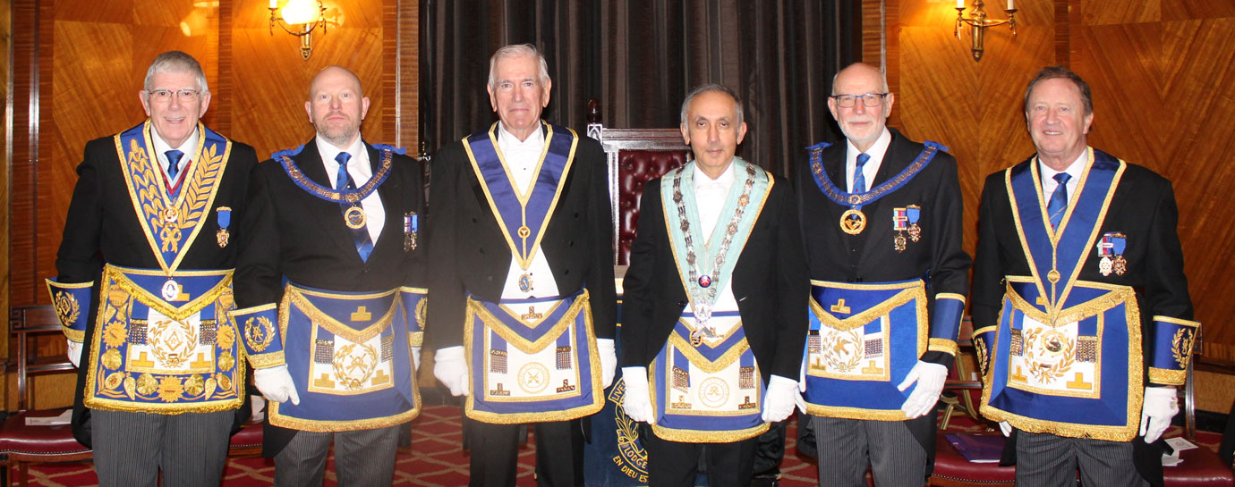 Pictured from left to right, are: Tony Harrison, Malcolm Bell, John McKay, Rauf Kukaswadia, John James and Paul Broadley.