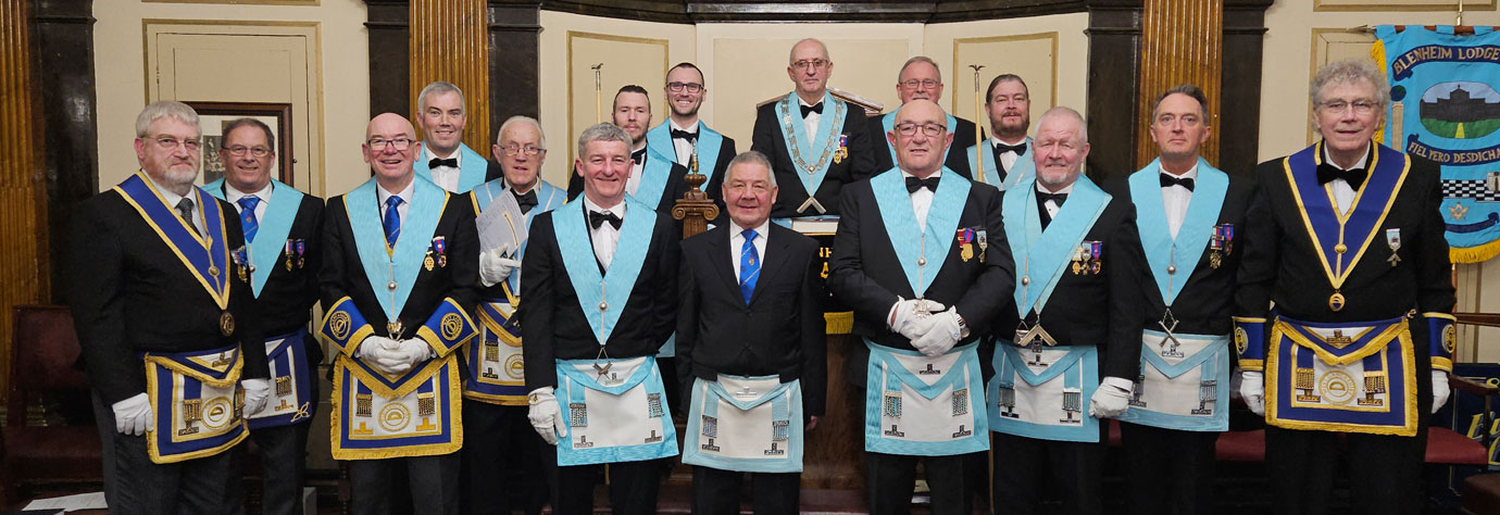 WM Steve Linton (back row centre) and members of his lodge.