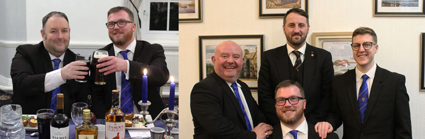 Pictured left: Ben Gorry (left) pictured in conversation with Will Buchanan Jnr. Pictured right from left to right standing, are: Teachers from Will Jnr’s school, Peter Grihault, David Jenkinson and Jordan Brown, with Will Buchanan Jnr at front. 