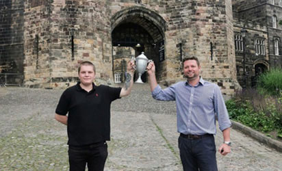 Connor Isted (left) and Lee Fisher with the DKW Cup.