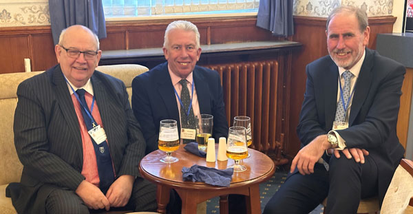 Pictured from left to right, are: Phil Gunning, Mark Matthews and Frank Umbers enjoying a lunchtime refreshment.