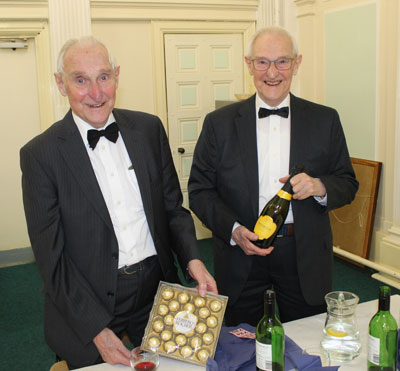Double luck. Twins Edgar (left) and Gordon Lees win the raffle.