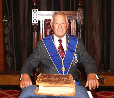 Tony Prichard, in the chair of King Solomon.