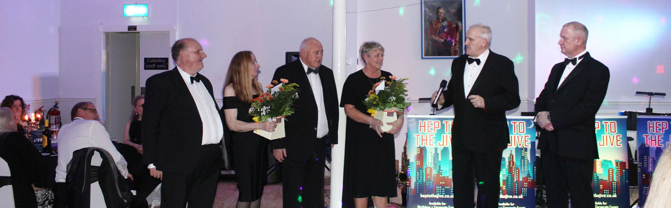 Andrew Whittle (second right) congratulating the organisers, Brian and Julie Honey and Andy and Bernadett Nash.