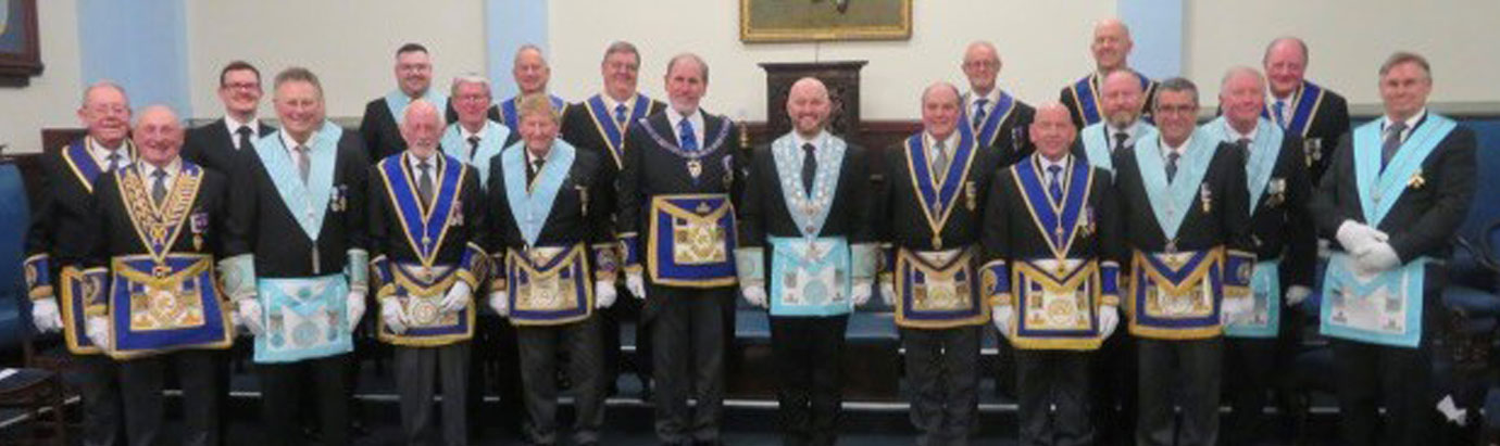 Members and guests come together to celebrate Roger’s 50 years in Freemasonry.