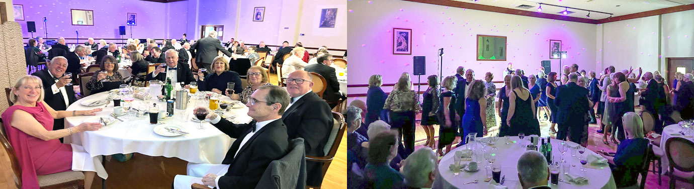 Pictured left: Liverpool Group Chairman Dave Johnson with guests. Pictured right: Dancing to the sounds of Ian Christie.