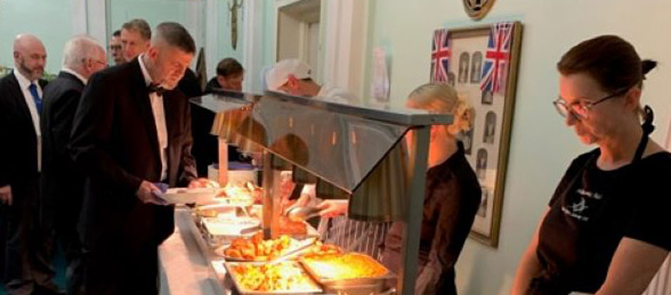 The WM leads the charge to the carvery at the festive board. The WM leads the charge to the carvery at the festive board.