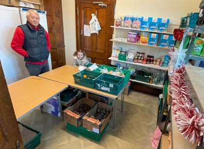 Paul Caddy inside the community larder at Wesley’s Café. Paul Caddy inside the community larder at Wesley’s Café.