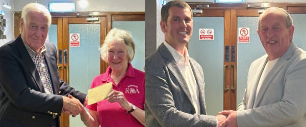 Pictured left Nick Smith (left) presents a cheque to Jane Duckworth from Furness RDA. Pictured right: Dan Greaves (left) presents a cheque to Tom Irving for Ulverston Masonic Hall. Pictured left Nick Smith (left) presents a cheque to Jane Duckworth from Furness RDA. Pictured right: Dan Greaves (left) presents a cheque to Tom Irving for Ulverston Masonic Hall.