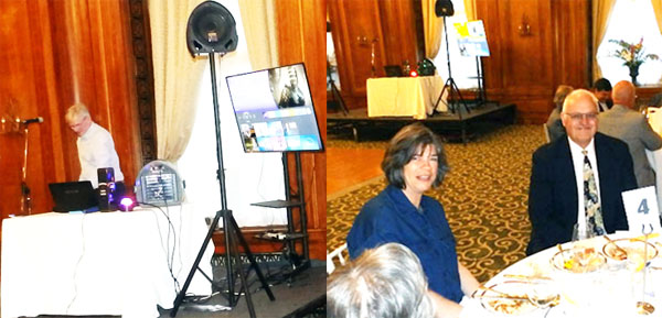 Pictured left: John Donnelly sets up the Karaoke system. Pictured right: John Reynolds and wife Debbie enjoying the evening Pictured left: John Donnelly sets up the Karaoke system. Pictured right: John Reynolds and wife Debbie enjoying the evening