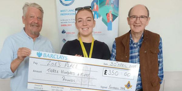 Pictured from left to right, are: Paul Dayus, Aimee Miller from Zoë’s Place and John Gibbon. Pictured from left to right, are: Paul Dayus, Aimee Miller from Zoë’s Place and John Gibbon.