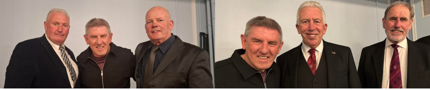 Pictured left from left to right, are: Peter Wall, Peter Beardsley and Mike Munro. Pictured right from left to right, are: Peter Beardsley, Mark Matthews and Frank Umbers. Pictured left from left to right, are: Peter Wall, Peter Beardsley and Mike Munro. Pictured right from left to right, are: Peter Beardsley, Mark Matthews and Frank Umbers.