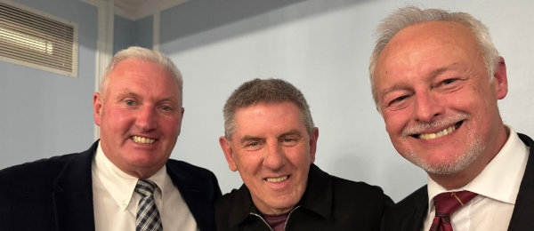 Pictured from left to right, are: Peter Wall, Peter Beardsley and group chairman Phil Stock. Pictured from left to right, are: Peter Wall, Peter Beardsley and group chairman Phil Stock.