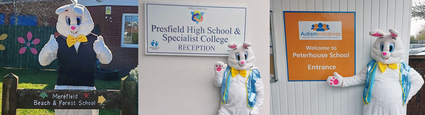 The Easter bunny busy delivering the easter eggs to various locations. The Easter bunny busy delivering the easter eggs to various locations.