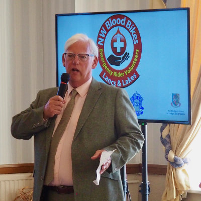 Neil Higgins introduces the charity representatives. Neil Higgins introduces the charity representatives.