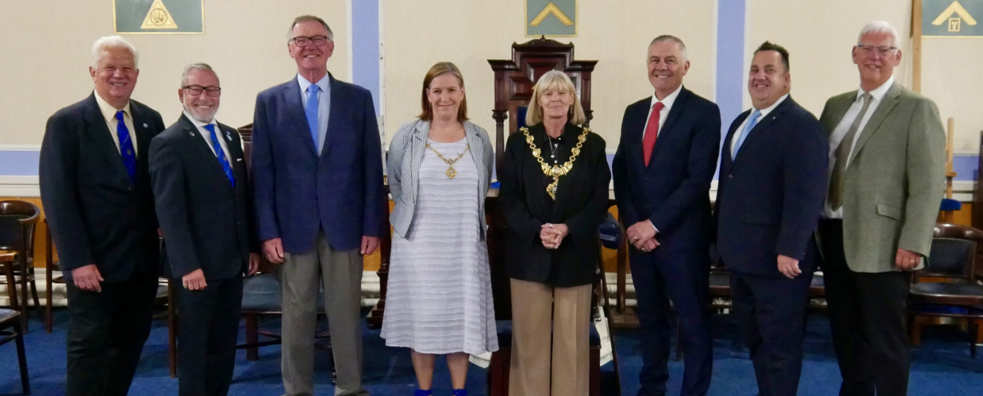 Pictured from left to right, are: Paul Shirley, Bob Marsden, John Robbie Porter, Councillor Mel Fenlon, Madam Mayor Kim Critchley, Stephen Jelly, Michael Tax and Neil Higgins. Pictured from left to right, are: Paul Shirley, Bob Marsden, John Robbie Porter, Councillor Mel Fenlon, Madam Mayor Kim Critchley, Stephen Jelly, Michael Tax and Neil Higgins.