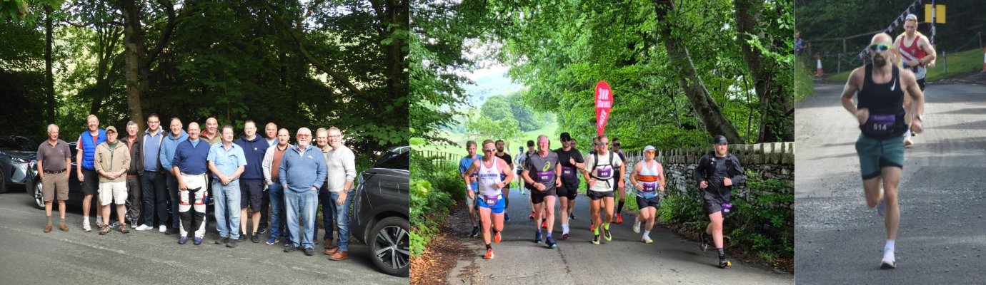 Pictured left: Brethren assemble at the rendezvous point before taking up their stations along the route. Pictured centre: A group of runners approaching Wray Castle. Pictured right: Runners approaching the first drinks station at High Wray Farm. Pictured left: Brethren assemble at the rendezvous point before taking up their stations along the route. Pictured centre: A group of runners approaching Wray Castle. Pictured right: Runners approaching the first drinks station at High Wray Farm.