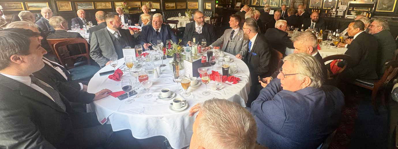 The brethren enjoying the festive board at the Artist Club. The brethren enjoying the festive board at the Artist Club.