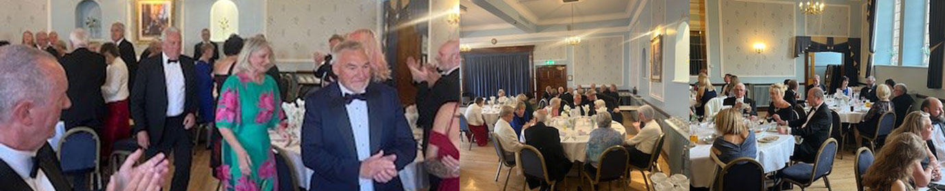 Pictured left: Mark and Debbie make their entrance to the dinner. Pictured centre and right: Guests enjoying the evening. Pictured left: Mark and Debbie make their entrance to the dinner. Pictured centre and right: Guests enjoying the evening.