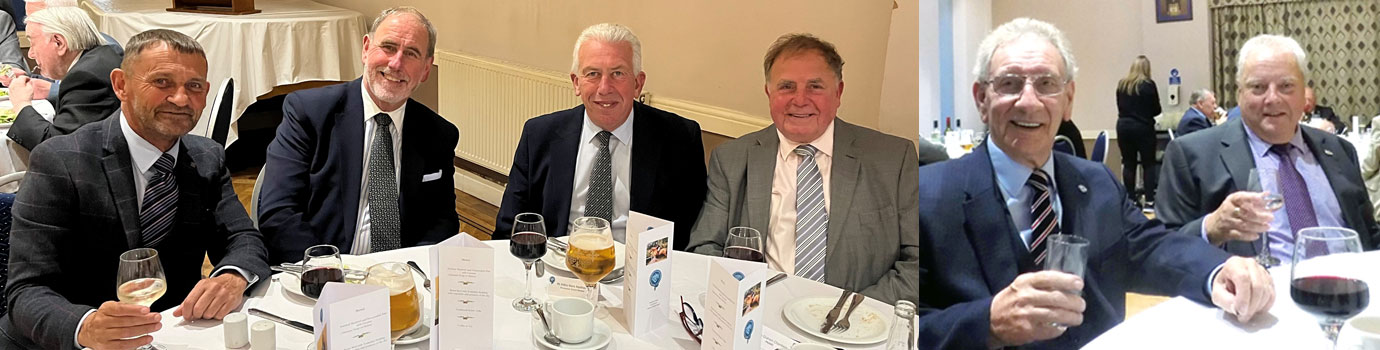 Pictured left from left to right, are: David Thomas, Frank Umbers, Mark Matthews and Graham Chambers. Pictured right: Malcolm Sandywell (left) and Gary Thornhill drink a toast to Graham. Pictured left from left to right, are: David Thomas, Frank Umbers, Mark Matthews and Graham Chambers. Pictured right: Malcolm Sandywell (left) and Gary Thornhill drink a toast to Graham.