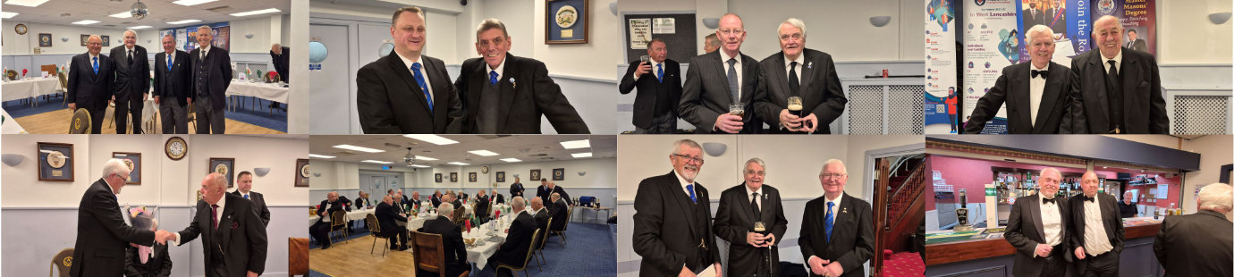 Brethren and guests celebrating with Glyn reaching 50 years in the Craft. Brethren and guests celebrating with Glyn reaching 50 years in the Craft.