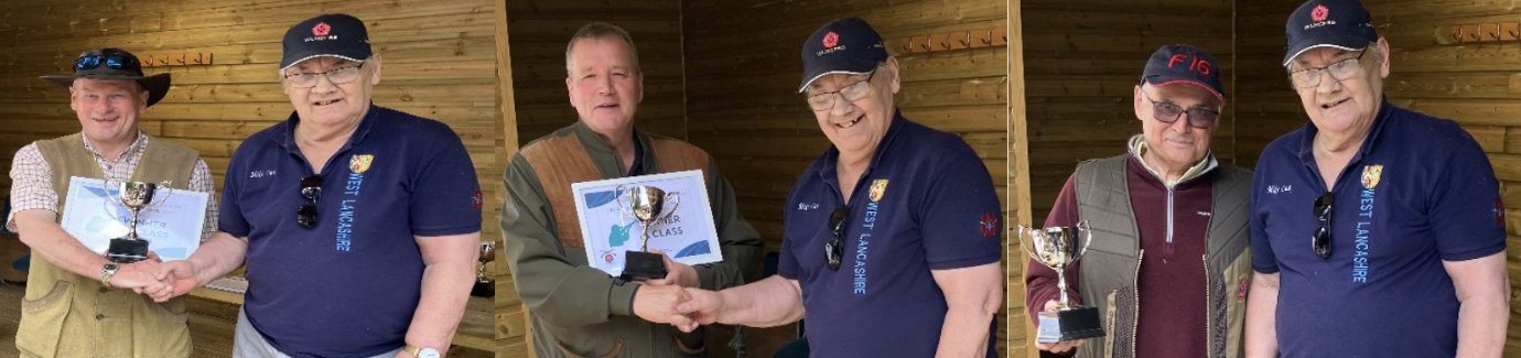 Pictured left: Winner Class AA Richard Dennison (left) receiving his certificate and trophy from Mike Casey. Pictured centre: Winner Class A Colin Preston (left) receiving his certificate and trophy from Mike Casey. Pictured right: Winner Class B Martin Stokes (left) receiving his trophy from Mike Casey. Pictured left: Winner Class AA Richard Dennison (left) receiving his certificate and trophy from Mike Casey. Pictured centre: Winner Class A Colin Preston (left) receiving his certificate and trophy from Mike Casey. Pictured right: Winner Class B Martin Stokes (left) receiving his trophy from Mike Casey.