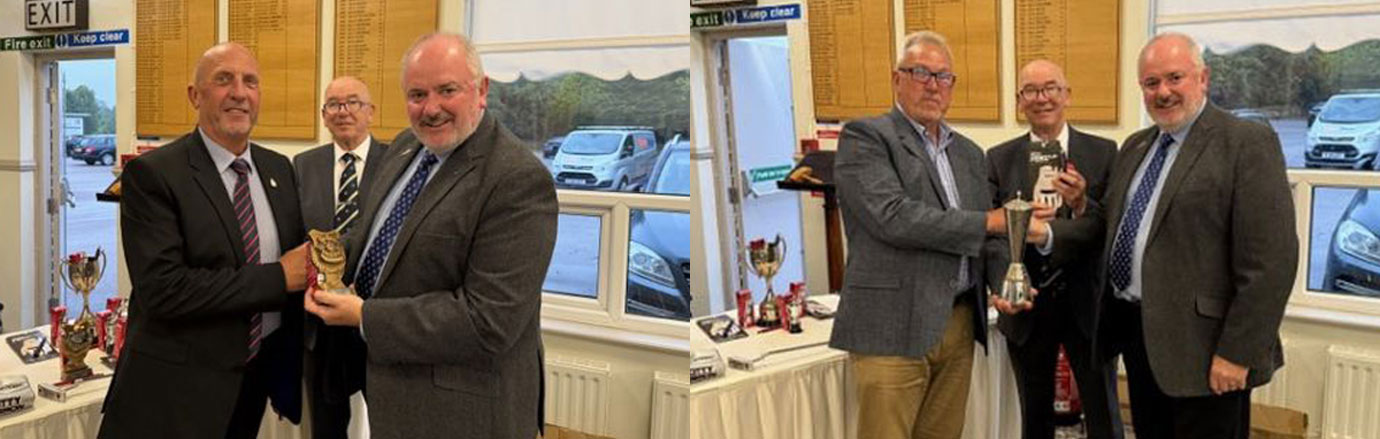 Pictured left from left to right, are: Jim Eddowes, (nearest the flag prize) Phil Pattullo, Bob Pattison. Pictured right from left to right, are: Ray Parr, (Liverpool Group Golf Winner) Phil Pattullo, Bob Pattison. Pictured left from left to right, are: Jim Eddowes, (nearest the flag prize) Phil Pattullo, Bob Pattison. Pictured right from left to right, are: Ray Parr, (Liverpool Group Golf Winner) Phil Pattullo, Bob Pattison.