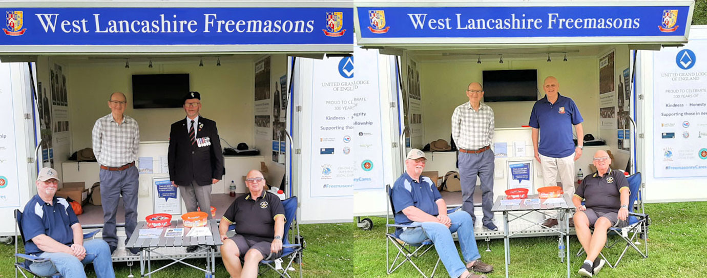 Pictured left at the West Lancashire trailer, from left to right, are: Sandy Kean, John Gibbon, Jim Williams and David Jameson. Pictured right: Group Chairman David turns up to help. Pictured from left to right, are: Sandy Kean, John Gibbon, David Atkinson and David Jameson. Pictured left at the West Lancashire trailer, from left to right, are: Sandy Kean, John Gibbon, Jim Williams and David Jameson. Pictured right: Group Chairman David turns up to help. Pictured from left to right, are: Sandy Kean, John Gibbon, David Atkinson and David Jameson.