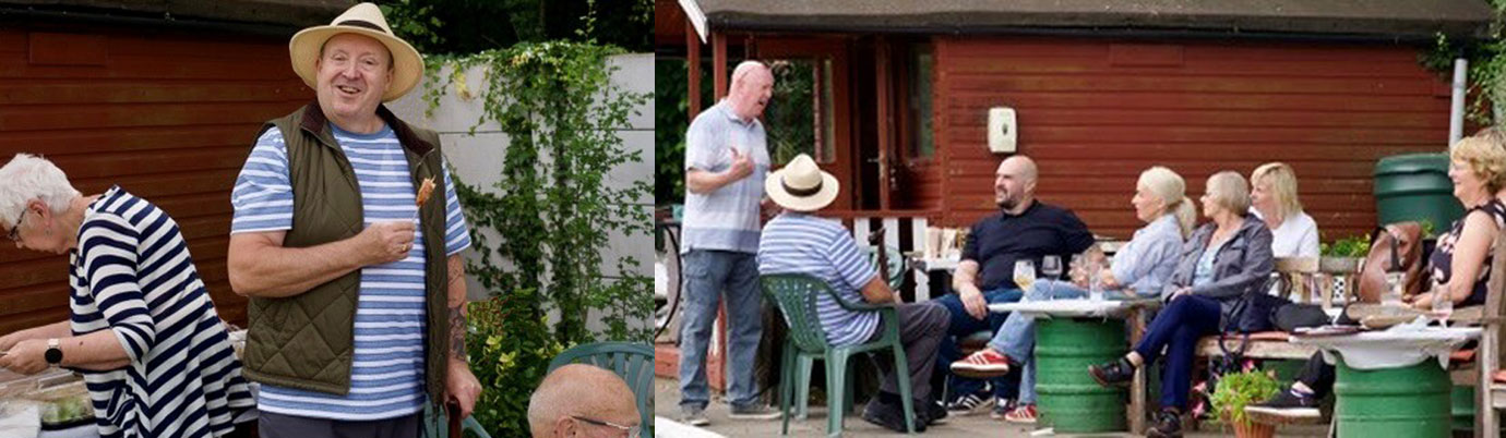 Pictured left: John Doyle caught snacking from the buffet. Pictured right: Family and friends enjoying a drink. Pictured left: John Doyle caught snacking from the buffet. Pictured right: Family and friends enjoying a drink.