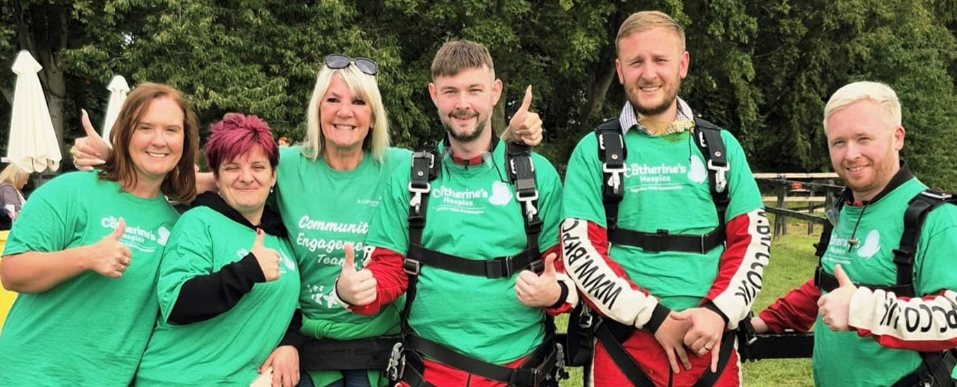 Pictured from left to right, are: Three members of the St Catherine’s support team with Paul, Luke and Chris.