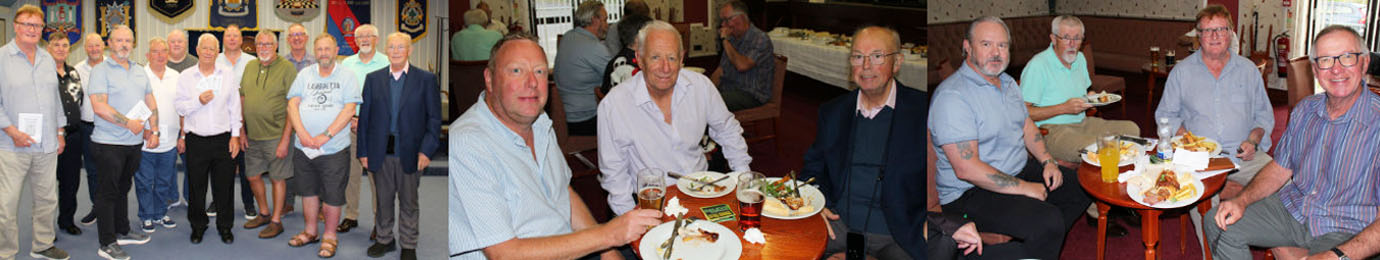 Pictured left, are: Stuart Cranage (centre) with the attendees. Pictured centre from left to right, are: Andy Greenlees, Stewart Cranage and Glenn O’Brien. Pictured right from left to right, are: Ian Dewhurst, Dave Barr, John Irwin and John Robbie Porter of Ansdell Lodge No 3607 enjoying the buffet.